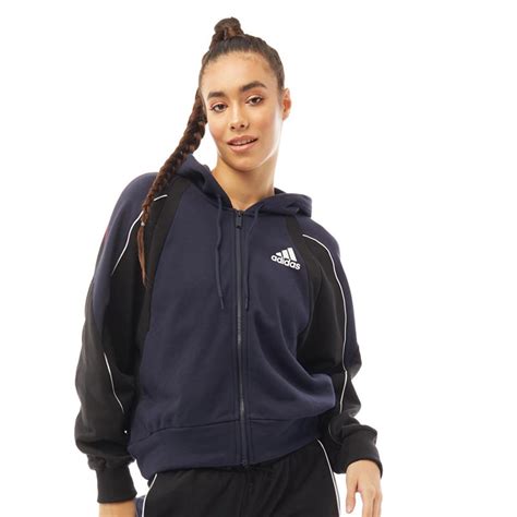 adidas hoodie dames zwart blauw|adidas sport hoodie.